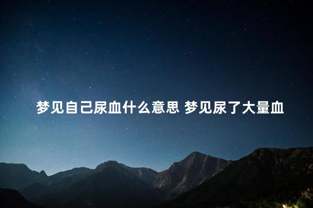 梦见自己尿血什么意思 梦见尿了大量血尿